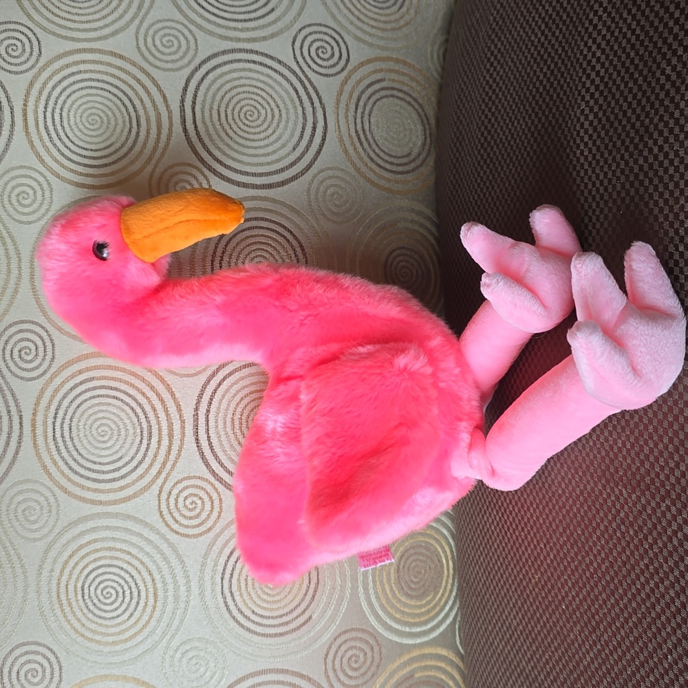 Pinky 🦩Ty Flamingo Bird🦩 Lg Plush Beanie Buddy🦩Kids Toy Rare Collectible, NWT - Picture 10 of 11